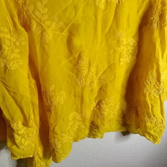NWT Johnny Was Mandi Tunic Top Yellow Blouse sz M - Picture 4 of 10
